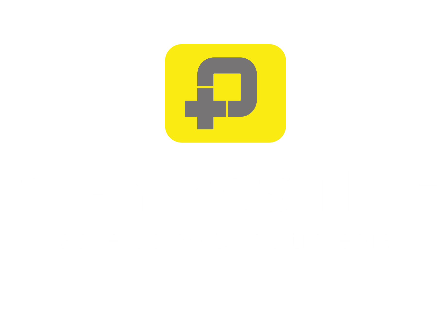 Stay Positive logo, representing a marketing agency specializing in advertising, branding, and multimedia solutions